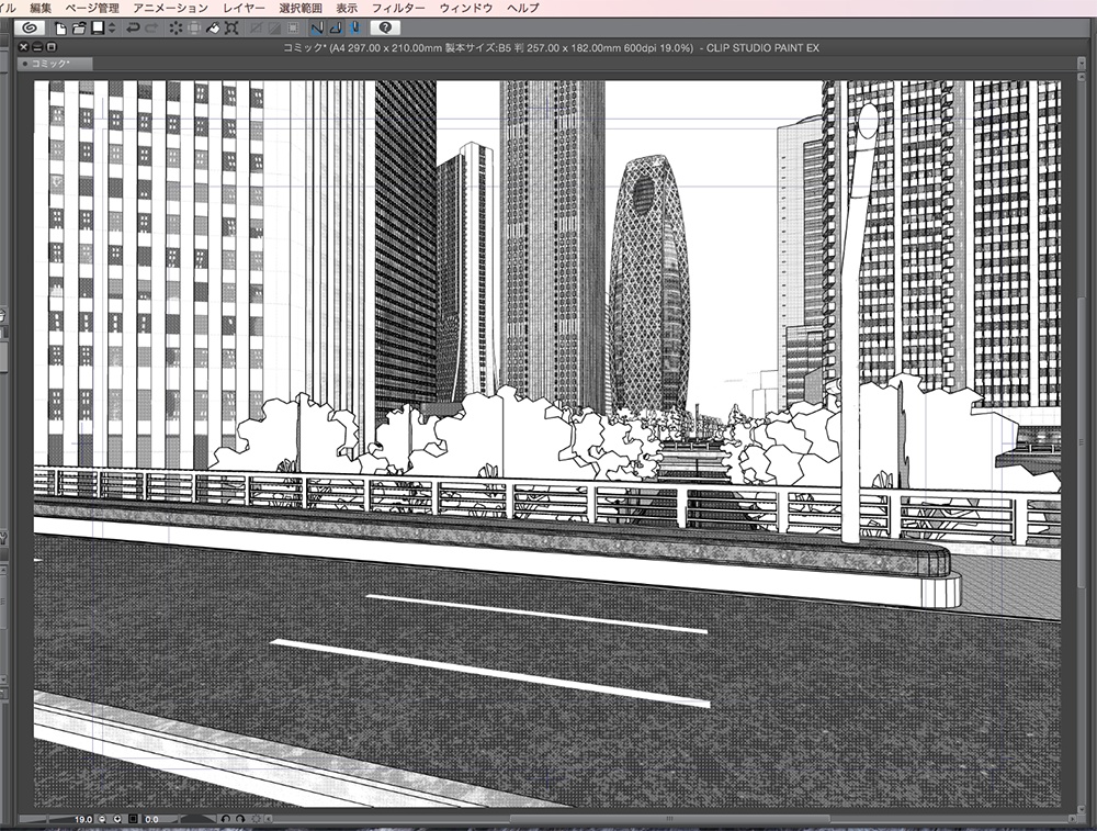 漫画背景用3D素材「西新宿高層ビル」(CLIP STUDIO用 3Dオブジェクト.cs3o)