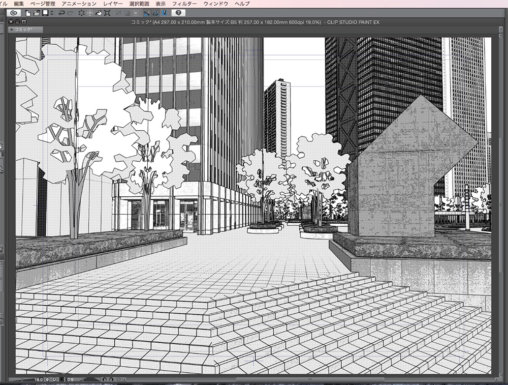 漫画背景用3D素材「西新宿高層ビル」(CLIP STUDIO用 3Dオブジェクト.cs3o)