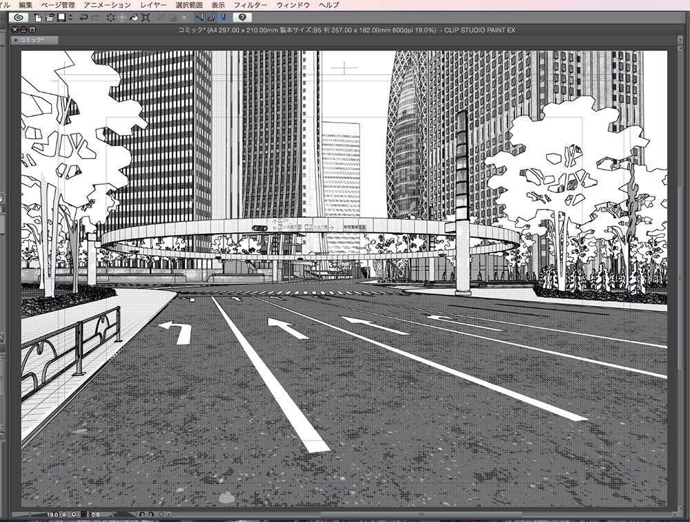 漫画背景用3D素材「西新宿高層ビル」(CLIP STUDIO用 3Dオブジェクト.cs3o)
