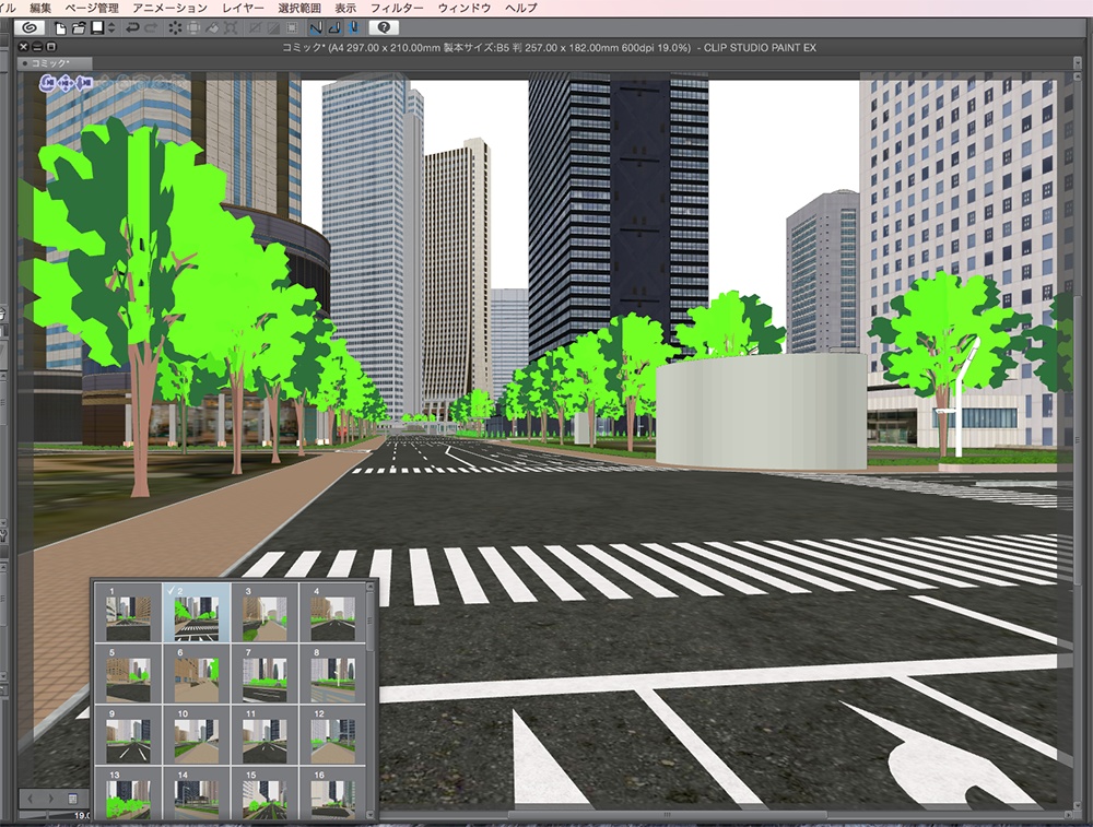 漫画背景用3D素材「西新宿高層ビル」(CLIP STUDIO用 3Dオブジェクト.cs3o)