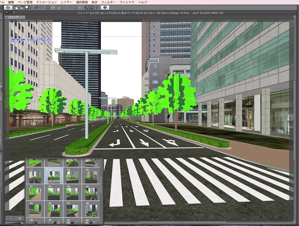 漫画背景用3D素材「西新宿高層ビル」(CLIP STUDIO用 3Dオブジェクト.cs3o)