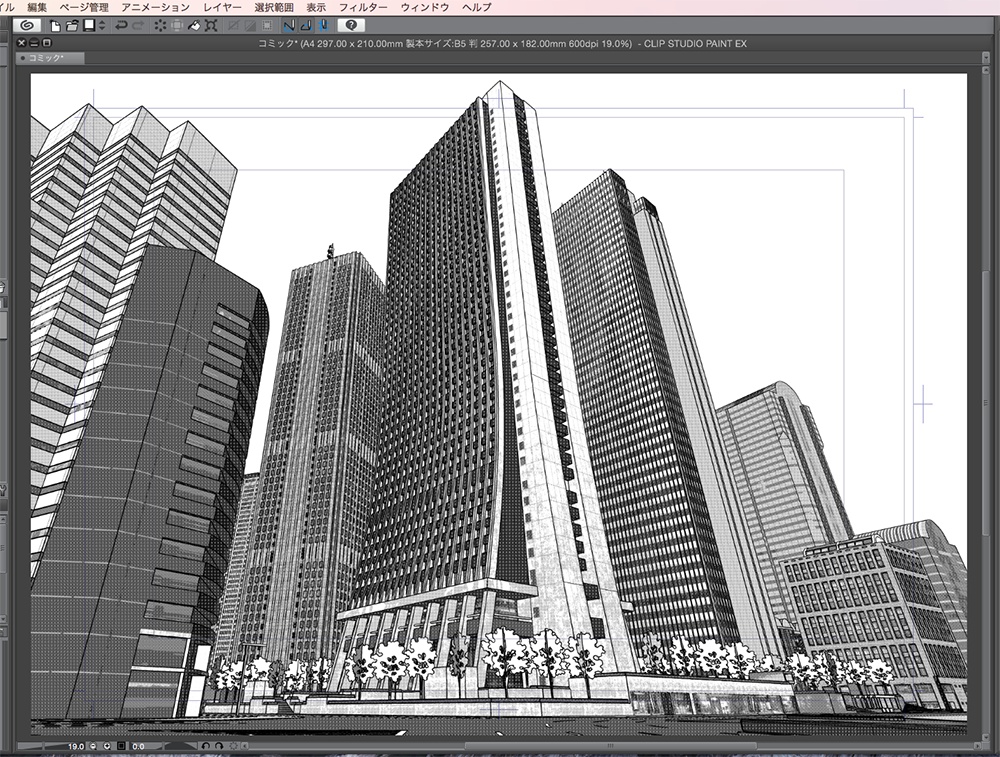 漫画背景用3D素材「西新宿高層ビル」(CLIP STUDIO用 3Dオブジェクト.cs3o)