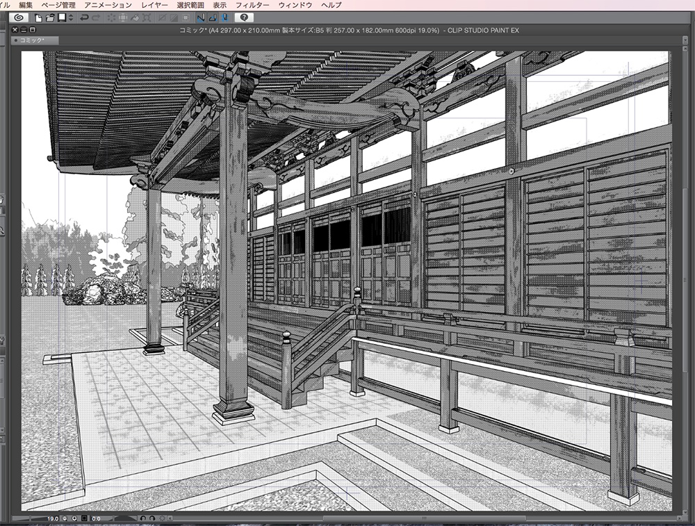 漫画背景用3D素材「寺院」(CLIP STUDIO用 3Dオブジェクト.cs3o)