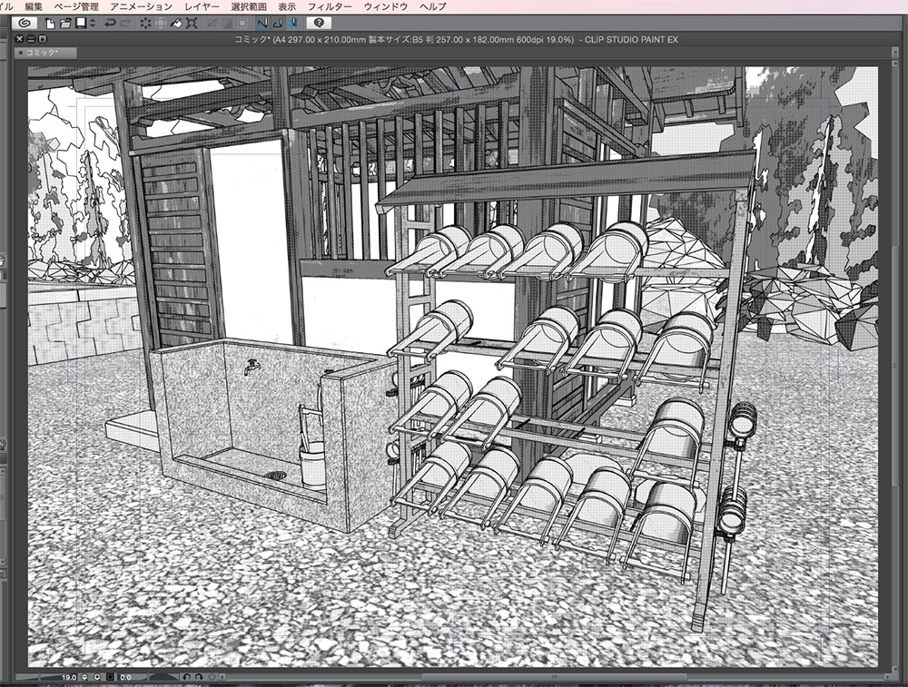漫画背景用3D素材「寺院」(CLIP STUDIO用 3Dオブジェクト.cs3o)