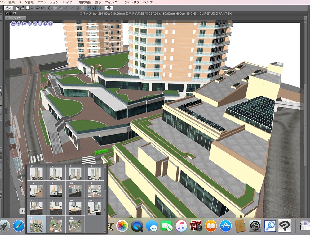 漫画背景用3D素材「タワーマンション」(CLIP STUDIO用 3Dオブジェクト.cs3o)