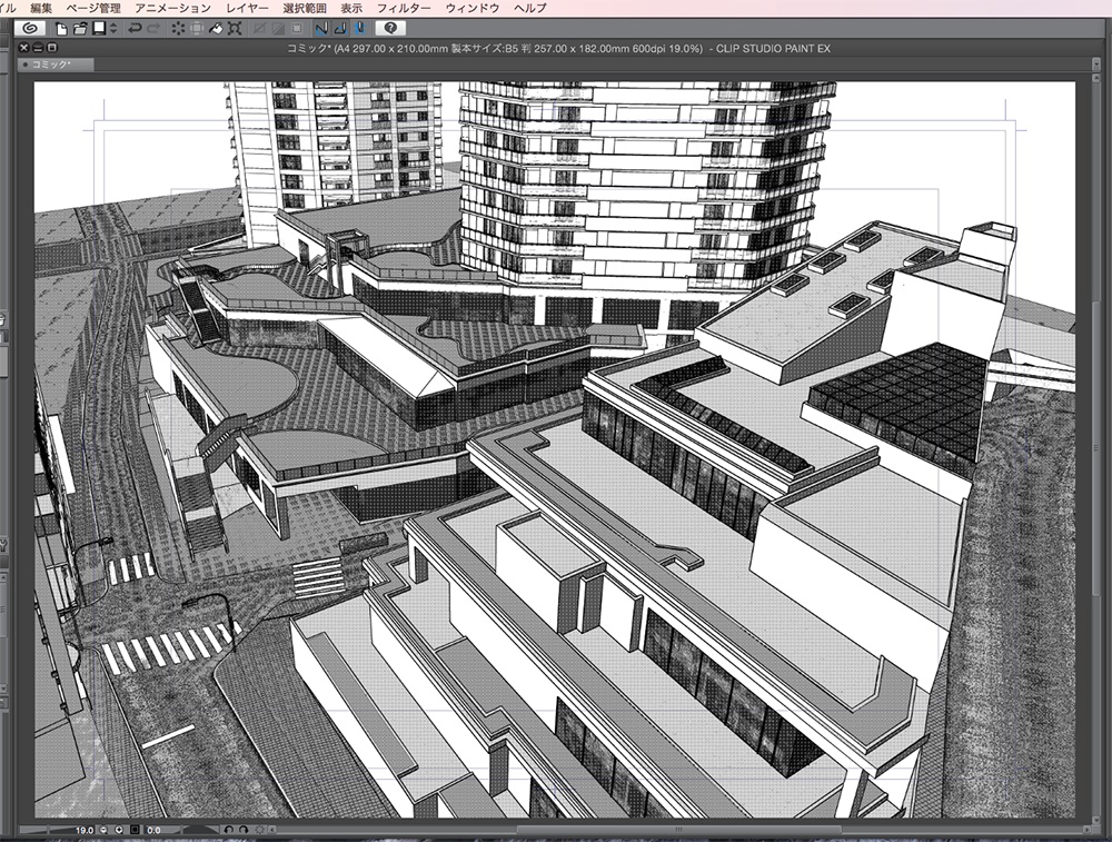 漫画背景用3D素材「タワーマンション」(CLIP STUDIO用 3Dオブジェクト.cs3o)