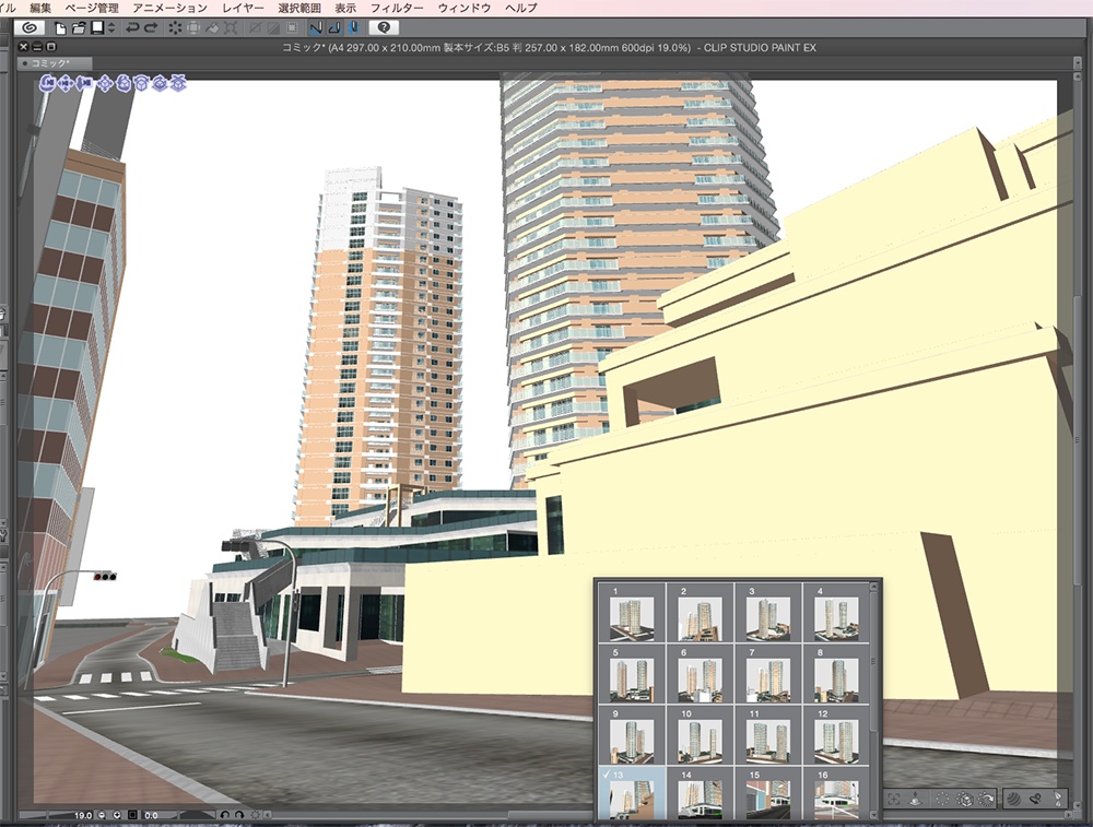 漫画背景用3D素材「タワーマンション」(CLIP STUDIO用 3Dオブジェクト.cs3o)