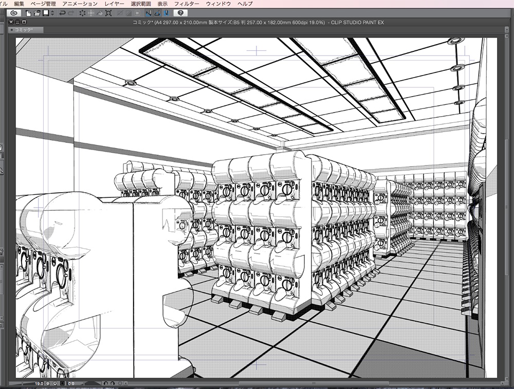 漫画背景用3D素材「カプセルトイショップ」(CLIP STUDIO用 3Dオブジェクト.cs3o)