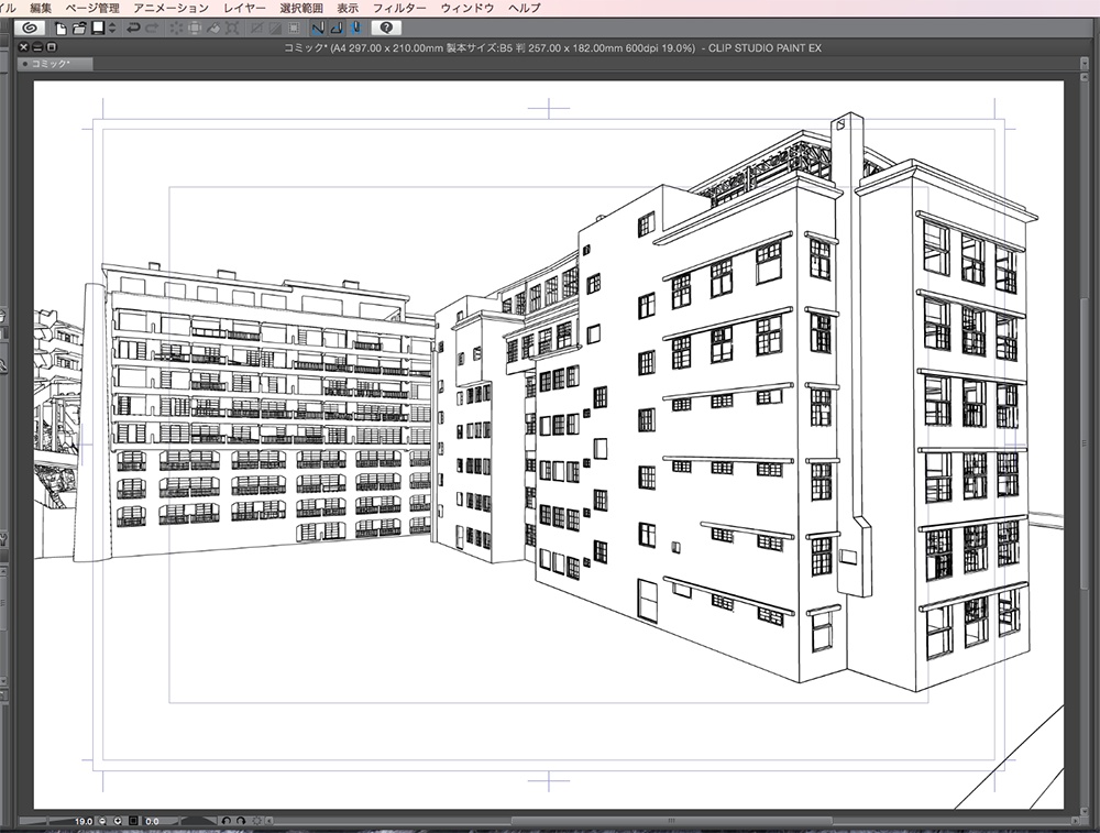 漫画背景用3D素材「軍艦島」(CLIP STUDIO用 3Dオブジェクト.cs3o)