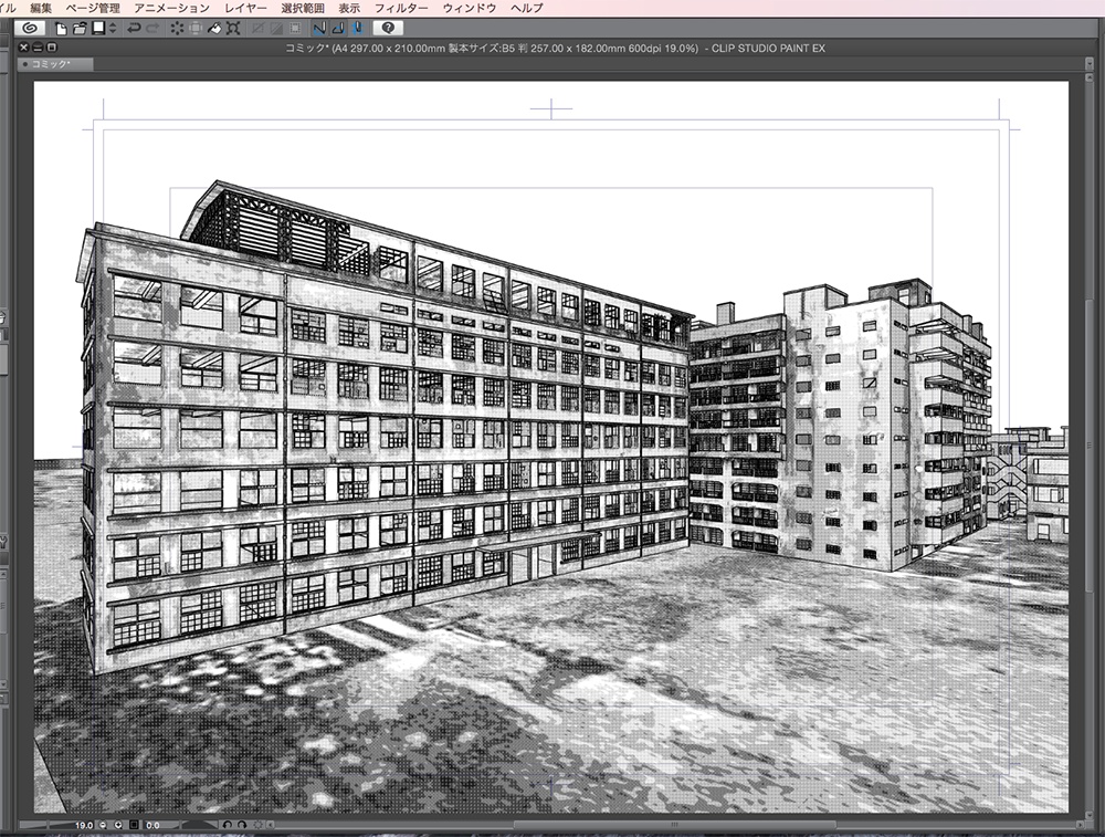 漫画背景用3D素材「軍艦島」(CLIP STUDIO用 3Dオブジェクト.cs3o)