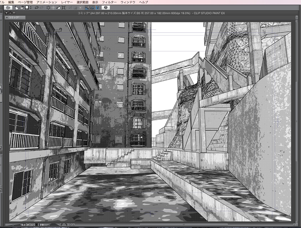 漫画背景用3D素材「軍艦島」(CLIP STUDIO用 3Dオブジェクト.cs3o)