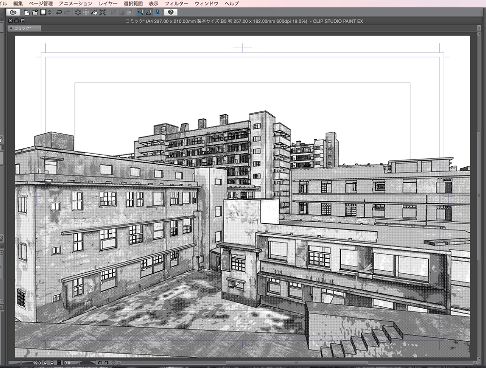 漫画背景用3D素材「軍艦島」(CLIP STUDIO用 3Dオブジェクト.cs3o)