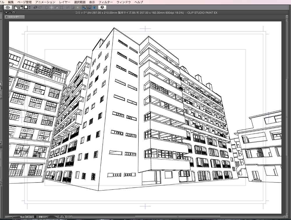 漫画背景用3D素材「軍艦島」(CLIP STUDIO用 3Dオブジェクト.cs3o)