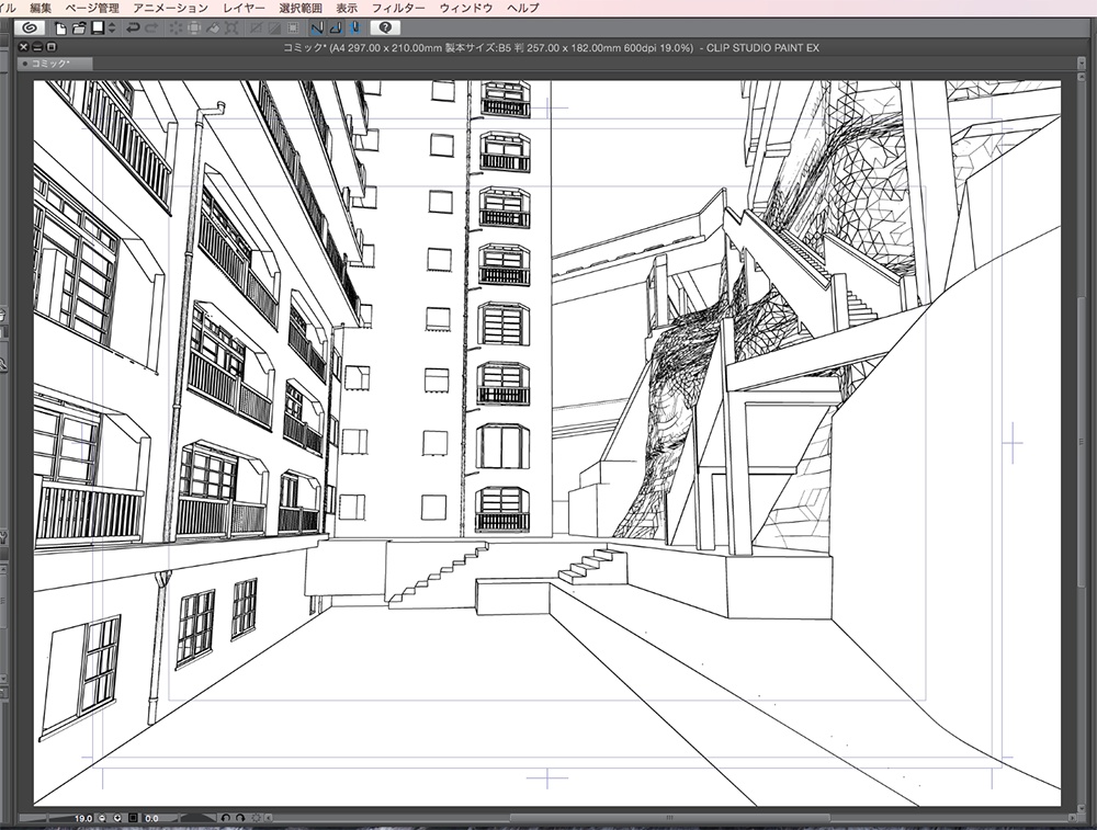 漫画背景用3D素材「軍艦島」(CLIP STUDIO用 3Dオブジェクト.cs3o)