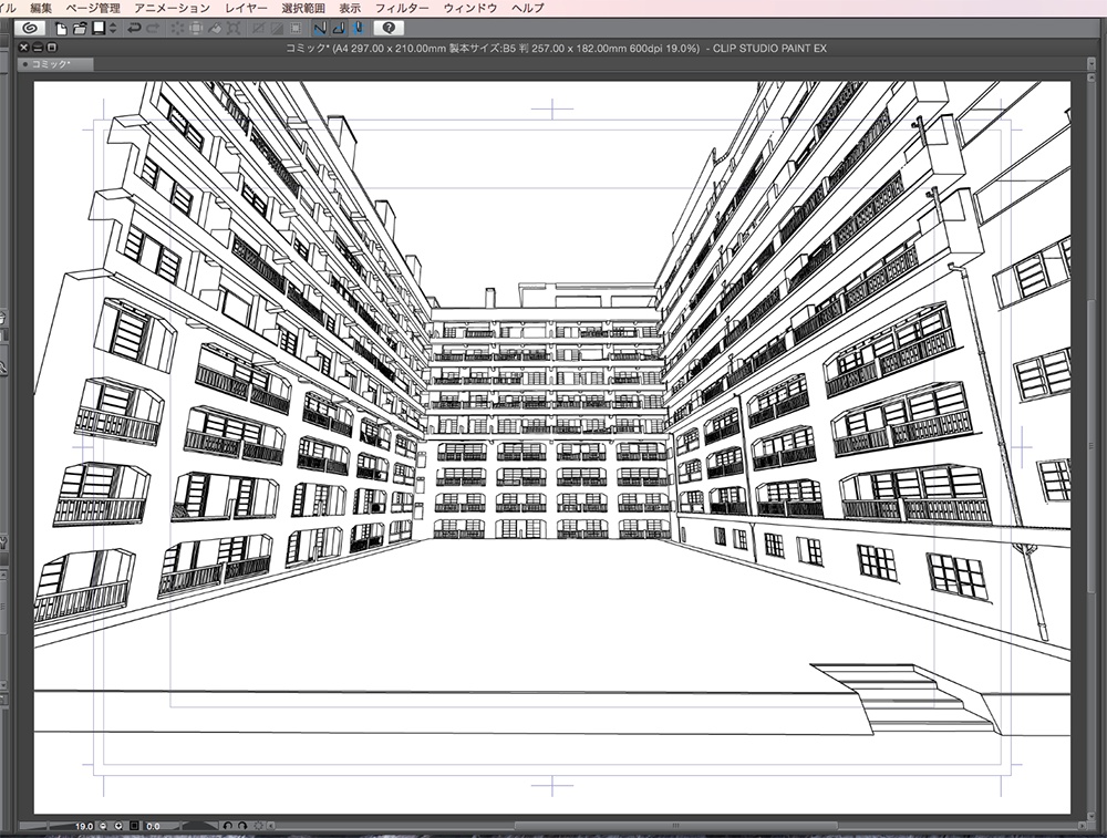 漫画背景用3D素材「軍艦島」(CLIP STUDIO用 3Dオブジェクト.cs3o)