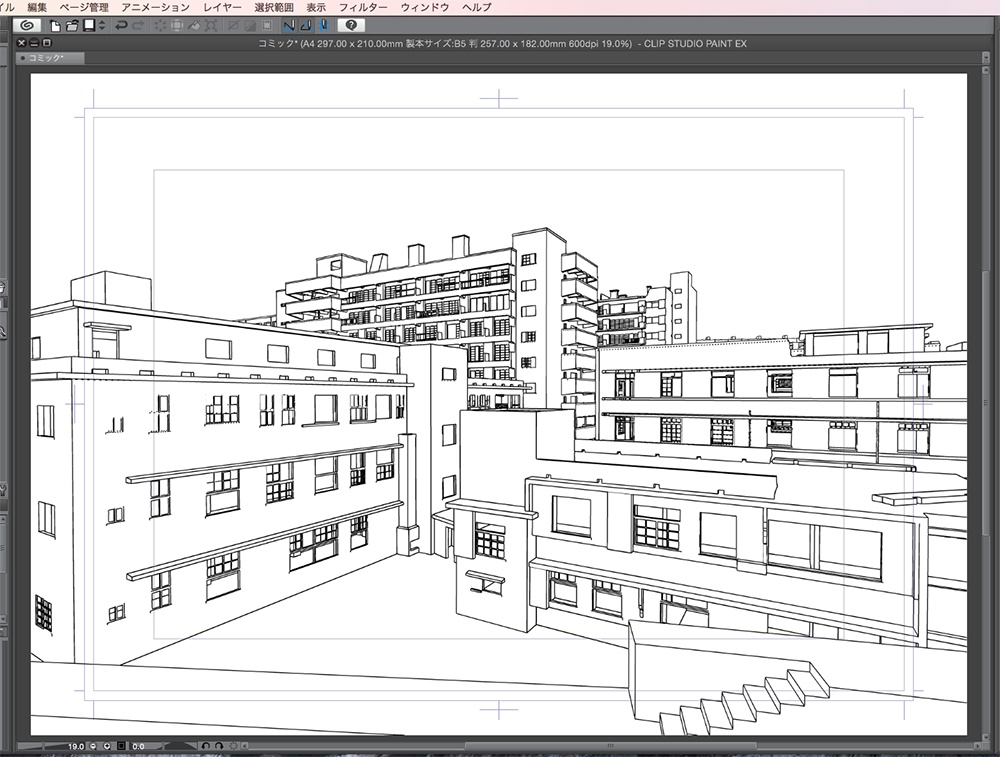 漫画背景用3D素材「軍艦島」(CLIP STUDIO用 3Dオブジェクト.cs3o)