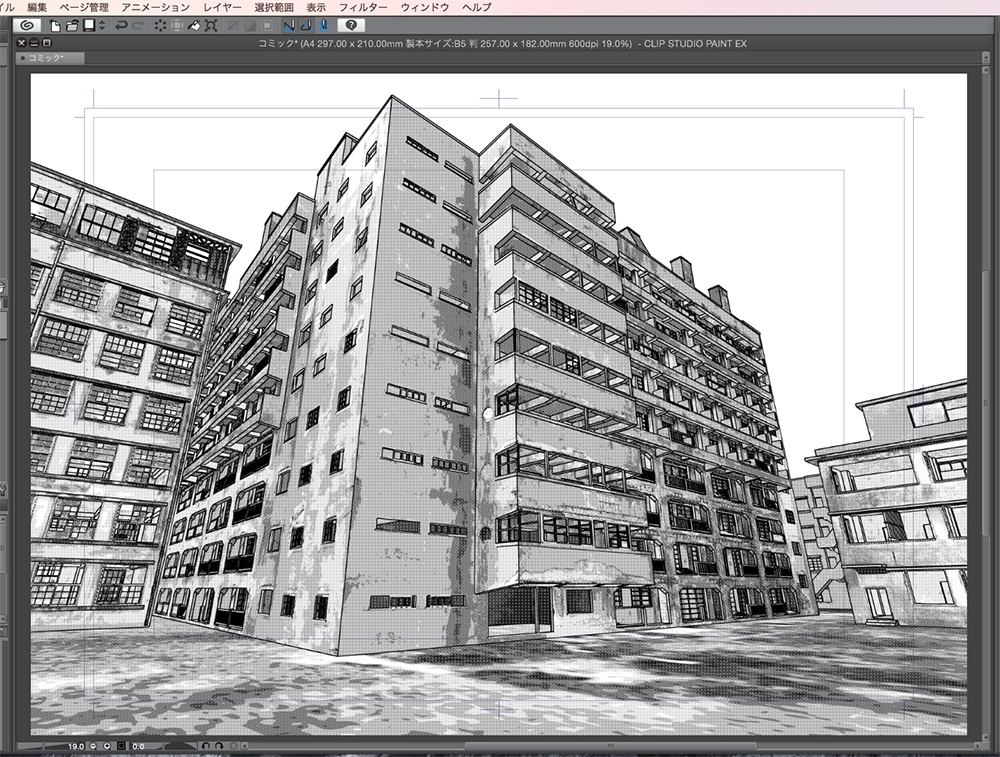 漫画背景用3D素材「軍艦島」(CLIP STUDIO用 3Dオブジェクト.cs3o)