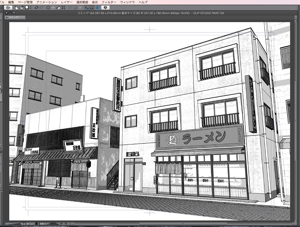 漫画背景用3D素材「居酒屋とラーメン屋」(CLIP STUDIO用 3Dオブジェクト.cs3o)