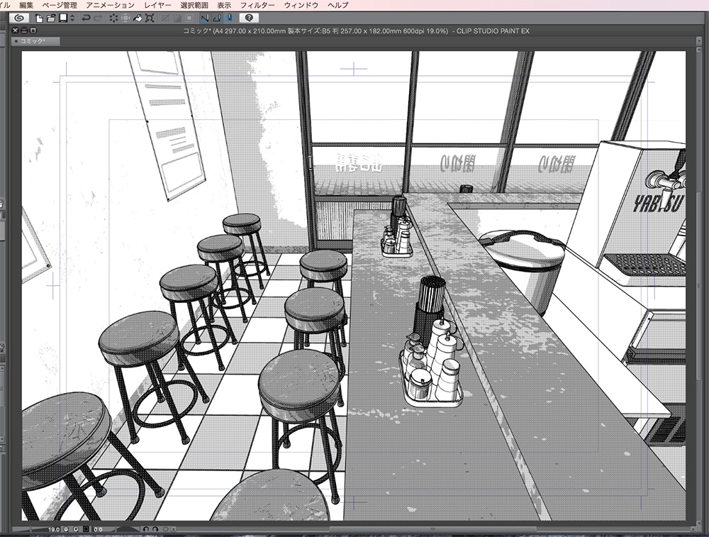 漫画背景用3D素材「居酒屋とラーメン屋」(CLIP STUDIO用 3Dオブジェクト.cs3o)