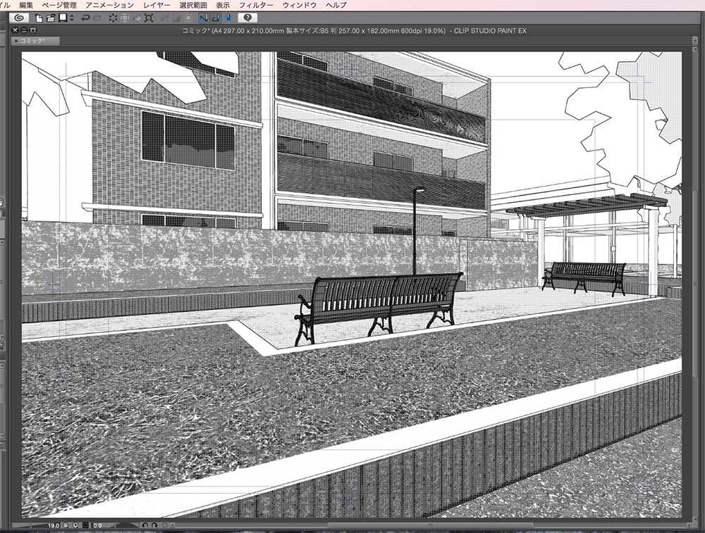 漫画背景用3D素材「マンション_YK」(CLIP STUDIO用 3Dオブジェクト.cs3o)