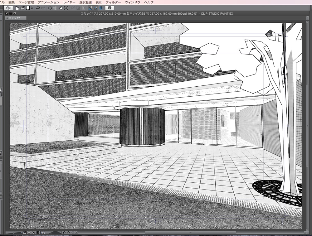 漫画背景用3D素材「マンション_YK」(CLIP STUDIO用 3Dオブジェクト.cs3o)