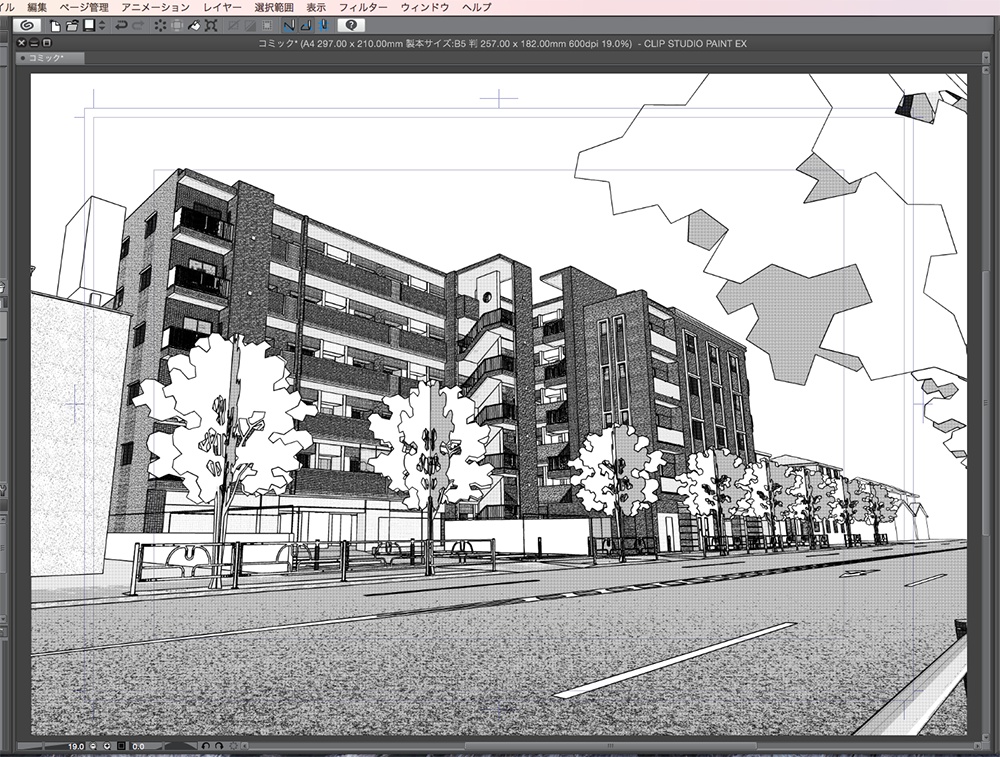 漫画背景用3D素材「マンション_KB」(CLIP STUDIO用 3Dオブジェクト.cs3o)