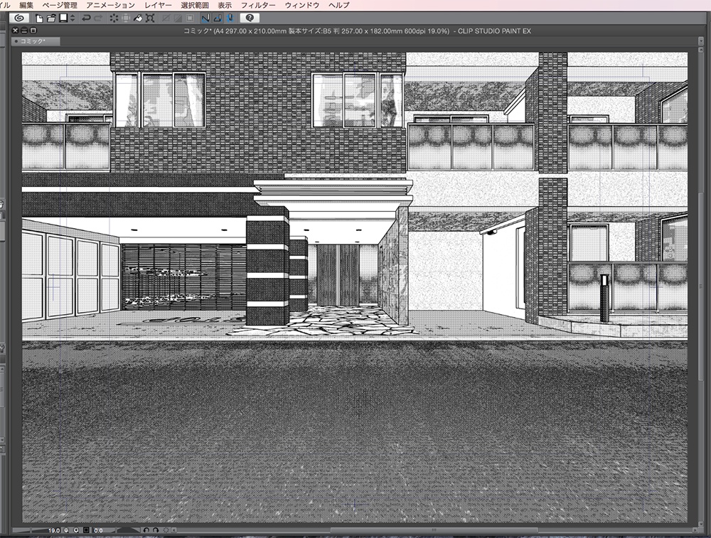 漫画背景用3D素材「マンション_MK2」(CLIP STUDIO用 3Dオブジェクト.cs3o)