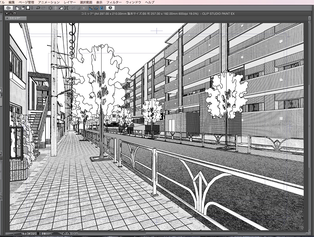 漫画背景用3D素材「マンションと住宅街」(CLIP STUDIO用 3Dオブジェクト.cs3o)