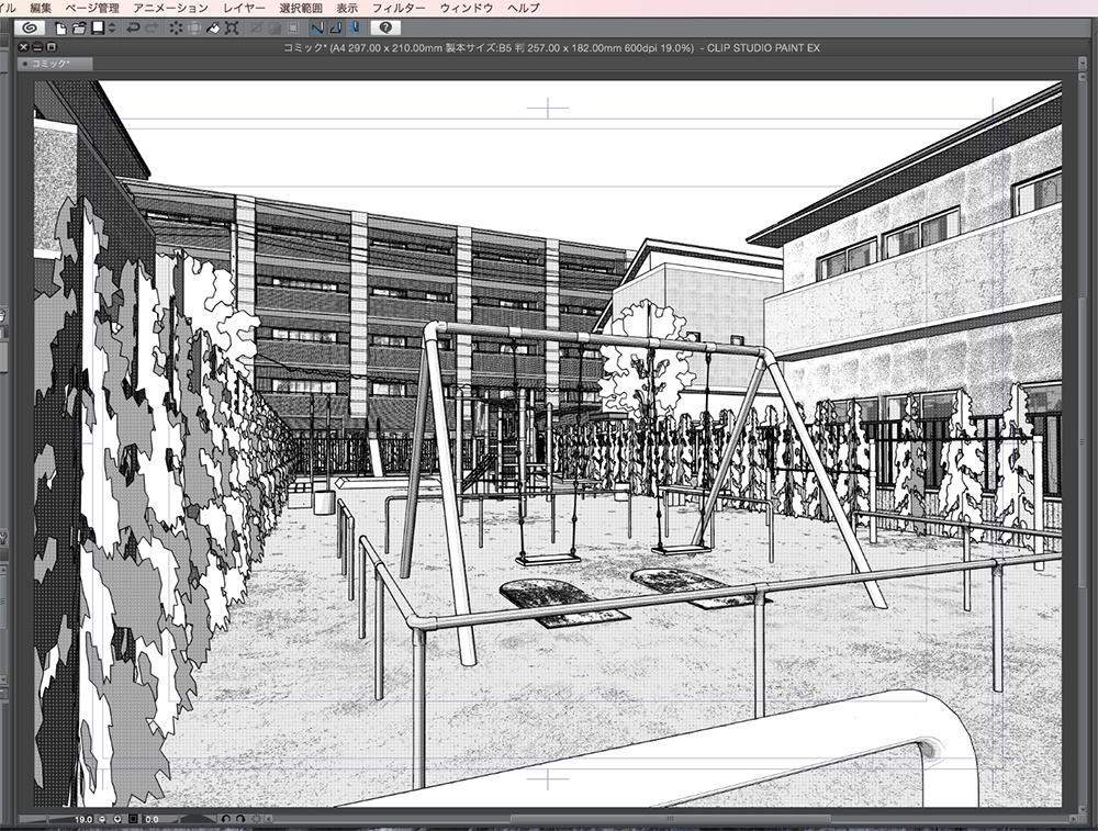 漫画背景用3D素材「マンションと住宅街」(CLIP STUDIO用 3Dオブジェクト.cs3o)