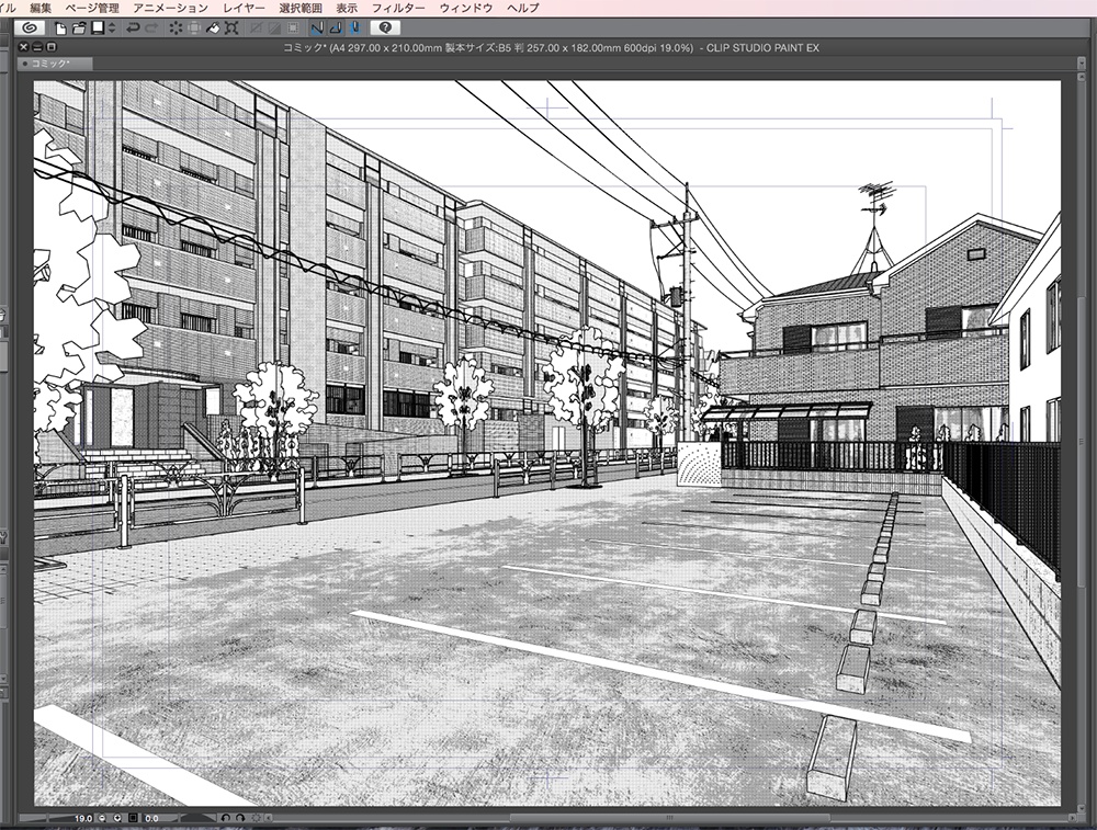 漫画背景用3D素材「マンションと住宅街」(CLIP STUDIO用 3Dオブジェクト.cs3o)