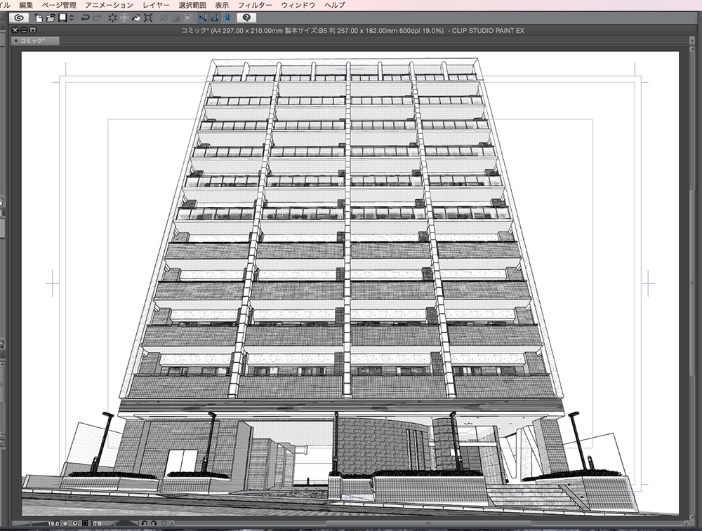 漫画背景用3D素材「マンション_ASK」(CLIP STUDIO用 3Dオブジェクト.cs3o)