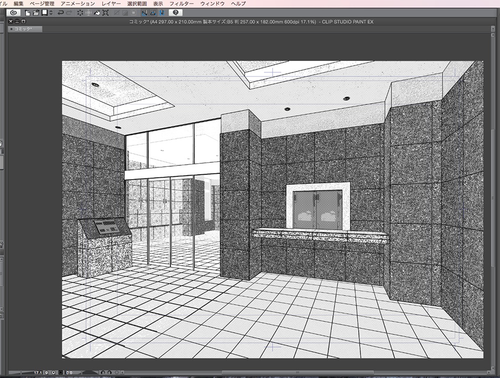 漫画背景用3D素材「マンション_ASK」(CLIP STUDIO用 3Dオブジェクト.cs3o)