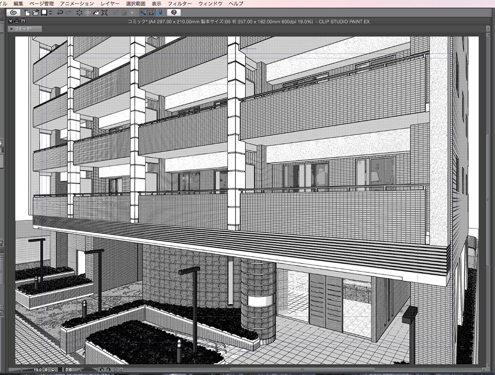 漫画背景用3D素材「マンション_ASK」(CLIP STUDIO用 3Dオブジェクト.cs3o)