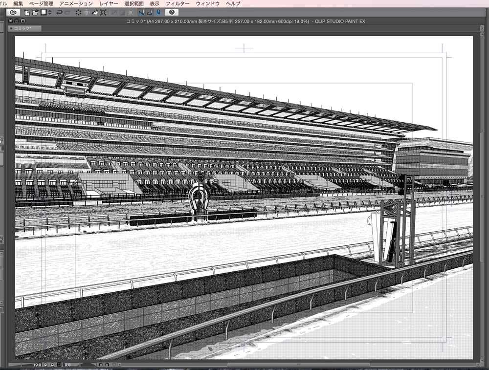 漫画背景用3D素材「競馬場」(CLIP STUDIO用 3Dオブジェクト.cs3o)