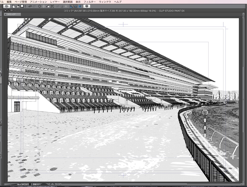 漫画背景用3D素材「競馬場」(CLIP STUDIO用 3Dオブジェクト.cs3o)