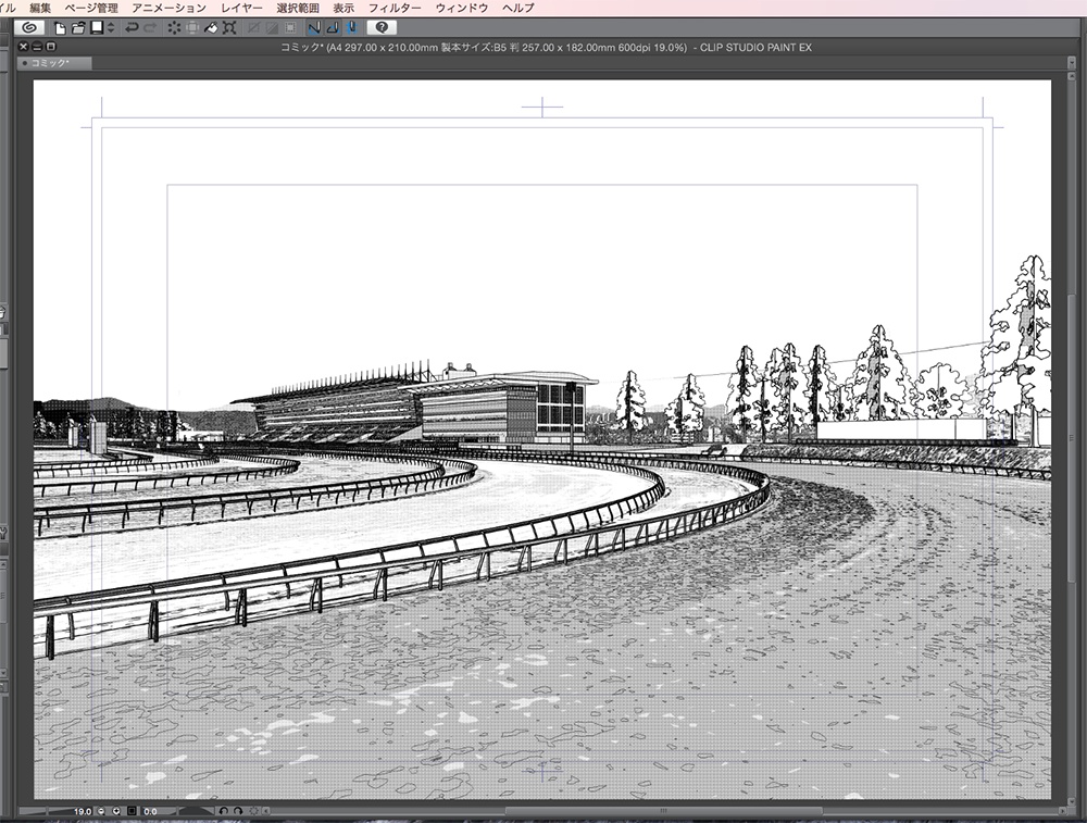 漫画背景用3D素材「競馬場」(CLIP STUDIO用 3Dオブジェクト.cs3o)