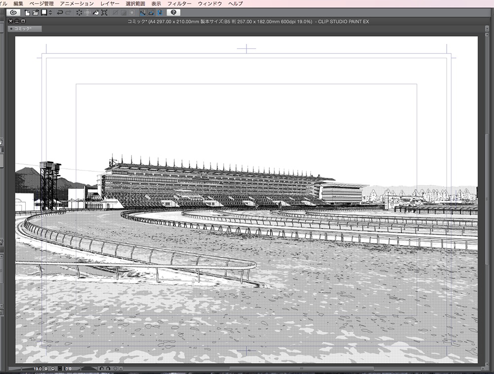 漫画背景用3D素材「競馬場」(CLIP STUDIO用 3Dオブジェクト.cs3o)