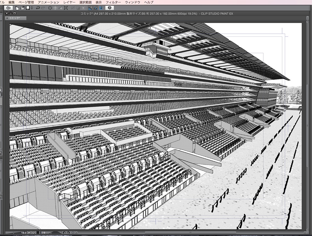 漫画背景用3D素材「競馬場」(CLIP STUDIO用 3Dオブジェクト.cs3o)