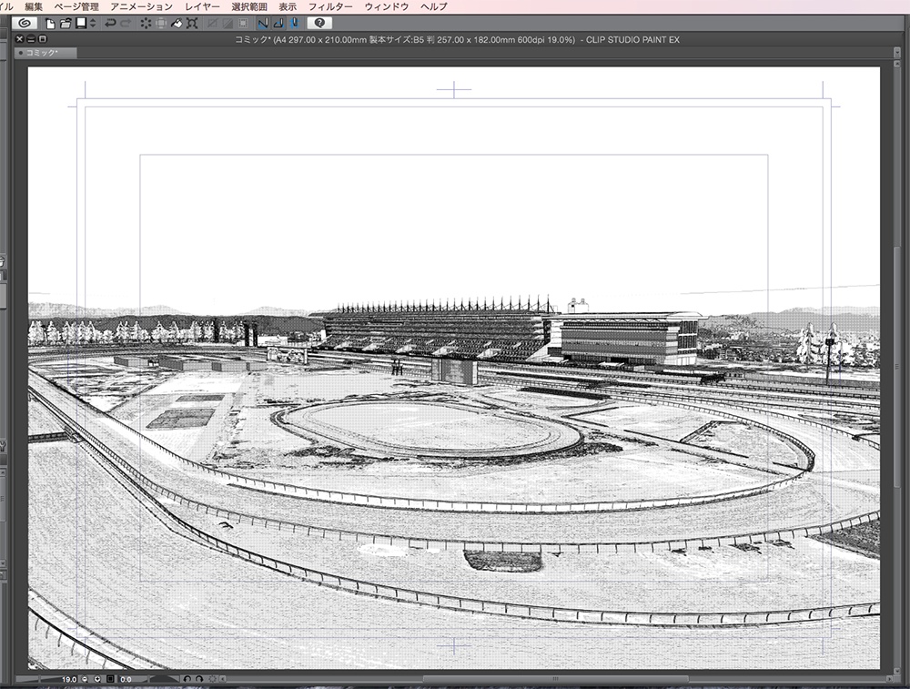漫画背景用3D素材「競馬場」(CLIP STUDIO用 3Dオブジェクト.cs3o)