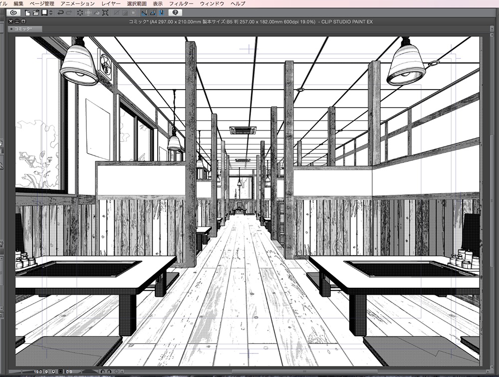 漫画背景用3D素材「お好み焼き店」(CLIP STUDIO用 3Dオブジェクト.cs3o)
