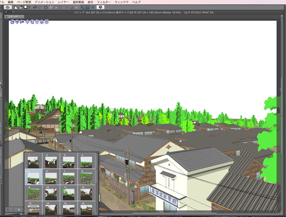 漫画背景用3D素材_「昭和初期の街並み」(CLIP STUDIO PAINT用 3Dオブジェクト.cs3o)