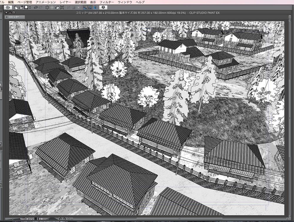 漫画背景用3D素材_「昭和初期の街並み」(CLIP STUDIO PAINT用 3Dオブジェクト.cs3o)