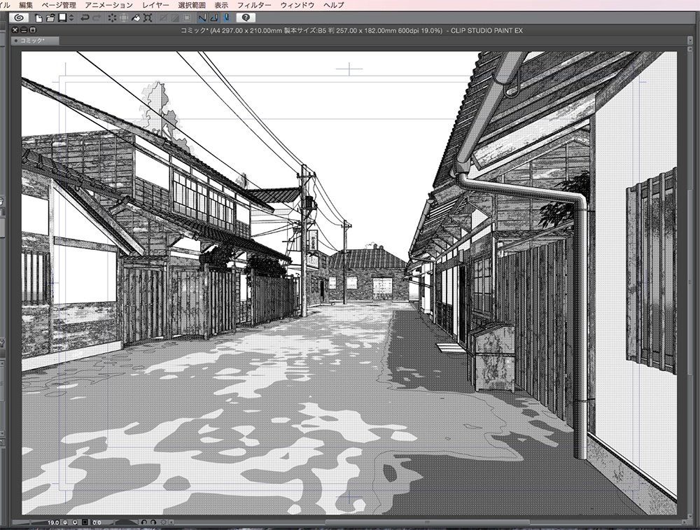漫画背景用3D素材_「昭和初期の街並み」(CLIP STUDIO PAINT用 3Dオブジェクト.cs3o)