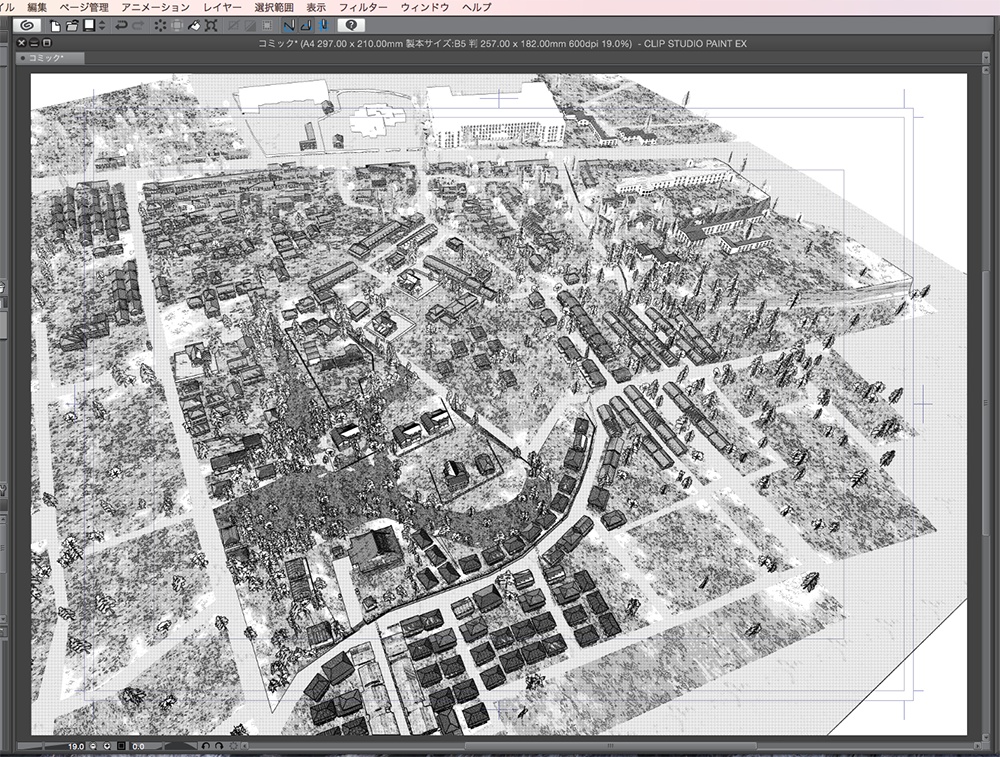 漫画背景用3D素材_「昭和初期の街並み」(CLIP STUDIO PAINT用 3Dオブジェクト.cs3o)