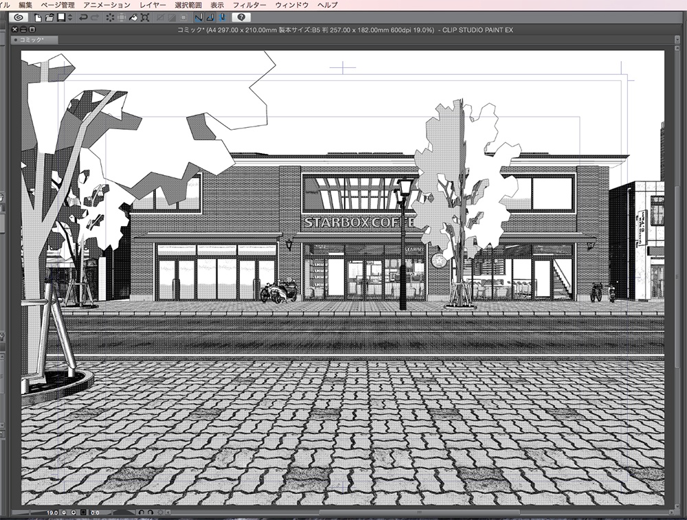 漫画背景用3D素材「カフェ」(CLIP STUDIO用 3Dオブジェクト.cs3o)