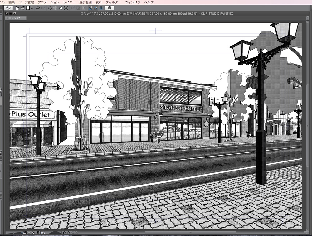 漫画背景用3D素材「カフェ」(CLIP STUDIO用 3Dオブジェクト.cs3o)