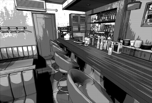 漫画背景用 360パノラマ3Dオブジェクト Bar