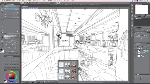 漫画背景用 360パノラマ3dオブジェクト Bar 3ds E Factory Booth