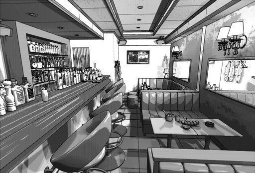漫画背景用 360パノラマ3Dオブジェクト Bar