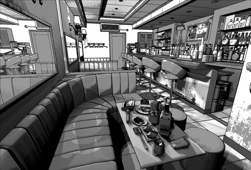 漫画背景用 360パノラマ3Dオブジェクト Bar